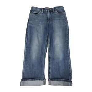 Lee Women's Capri Jeans Blue Size 6M Cotton Blend Stretch Button Zip Pockets